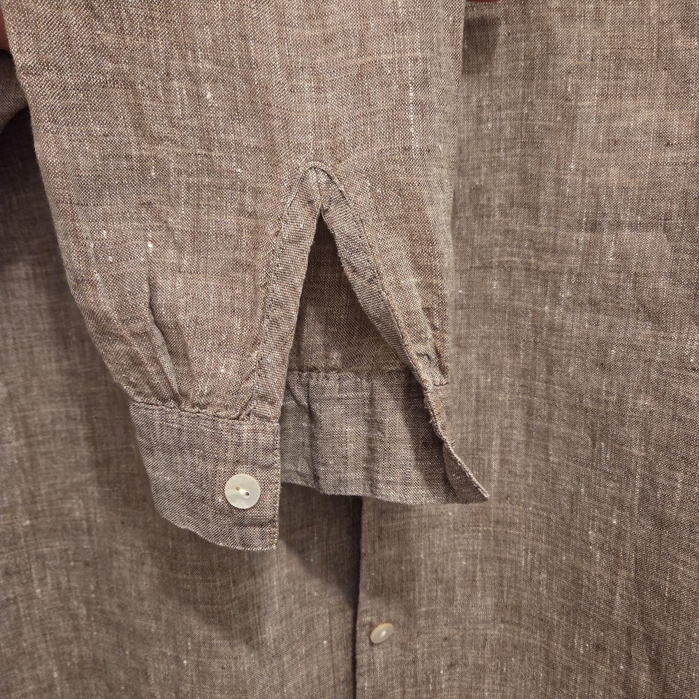 J Jill 100% Linen Petite S blouse Brown - Picture 4 of 8
